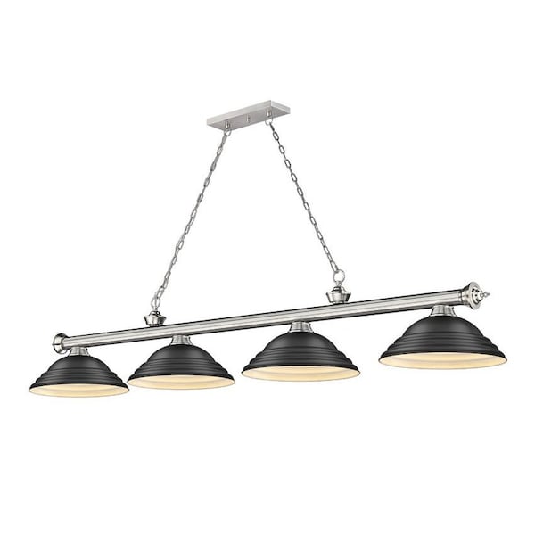 Z-Lite Cordon 4 Light Billiard, Brushed Nickel & Matte Black 2306-4BN-SMB - main